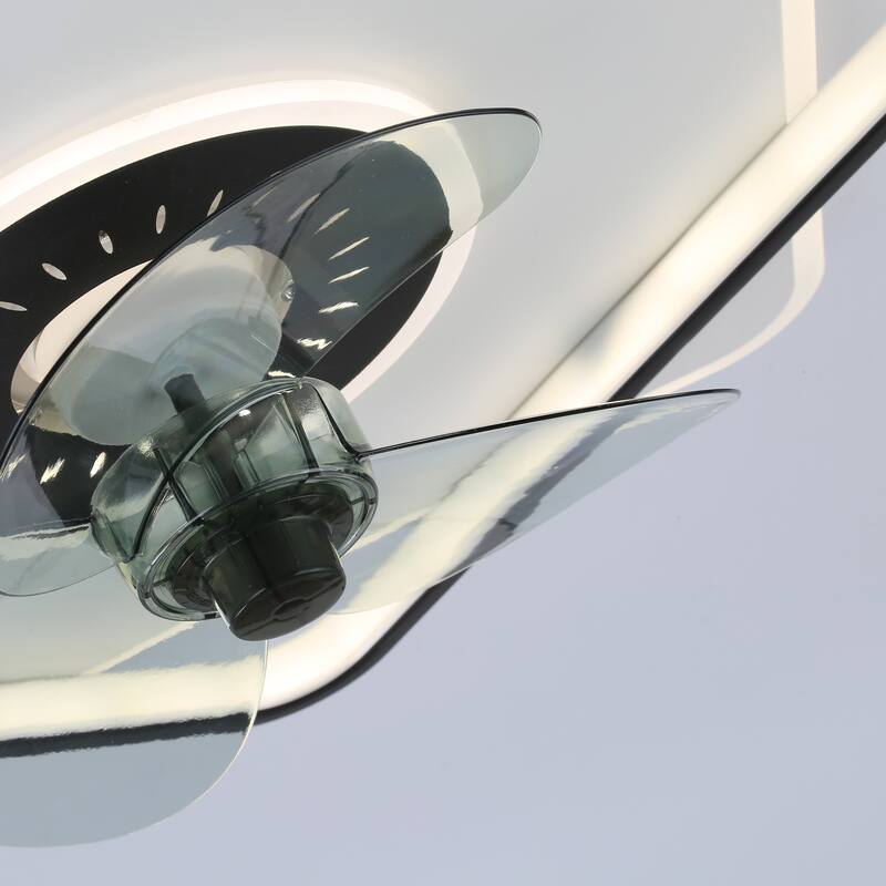 18" Modern Low Profile Ceiling Fan Phone App Control Flush Mount